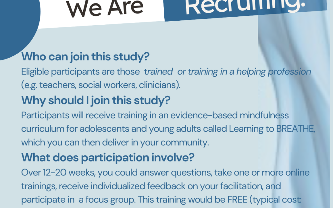 Free Mindfulness Training For Professionals, Apply Now For June
