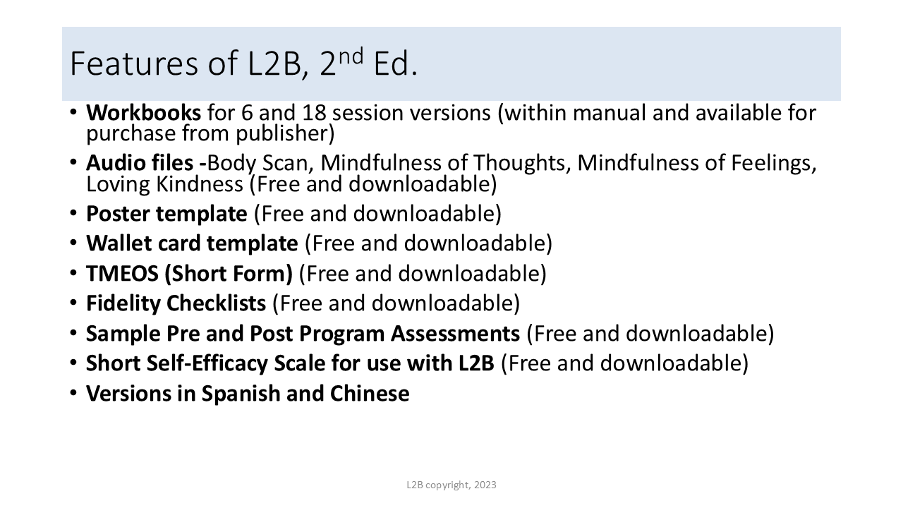 Features of L2B, 2nd Ed. 62