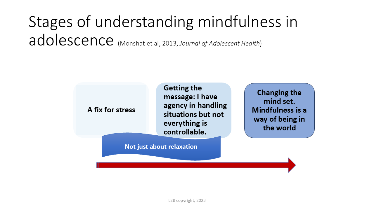 Stages of understanding mindfulness in adolescence 70