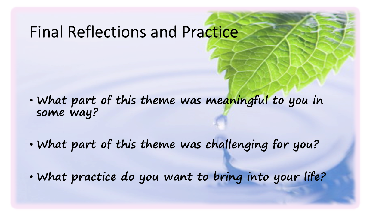 Final Reflections and Practice 89